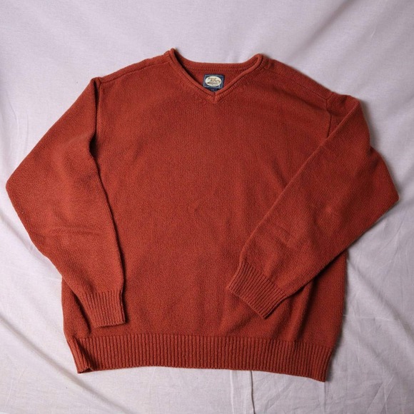Tommy Bahama Other - Tommy Bahama Mens V-Neck Sweater Terracotta Orange 100% Cotton Knit Large